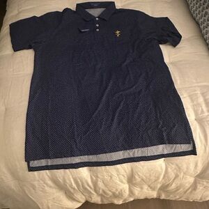 RYDER CUP Navy Blue Polo Shirt with Yellow Logo